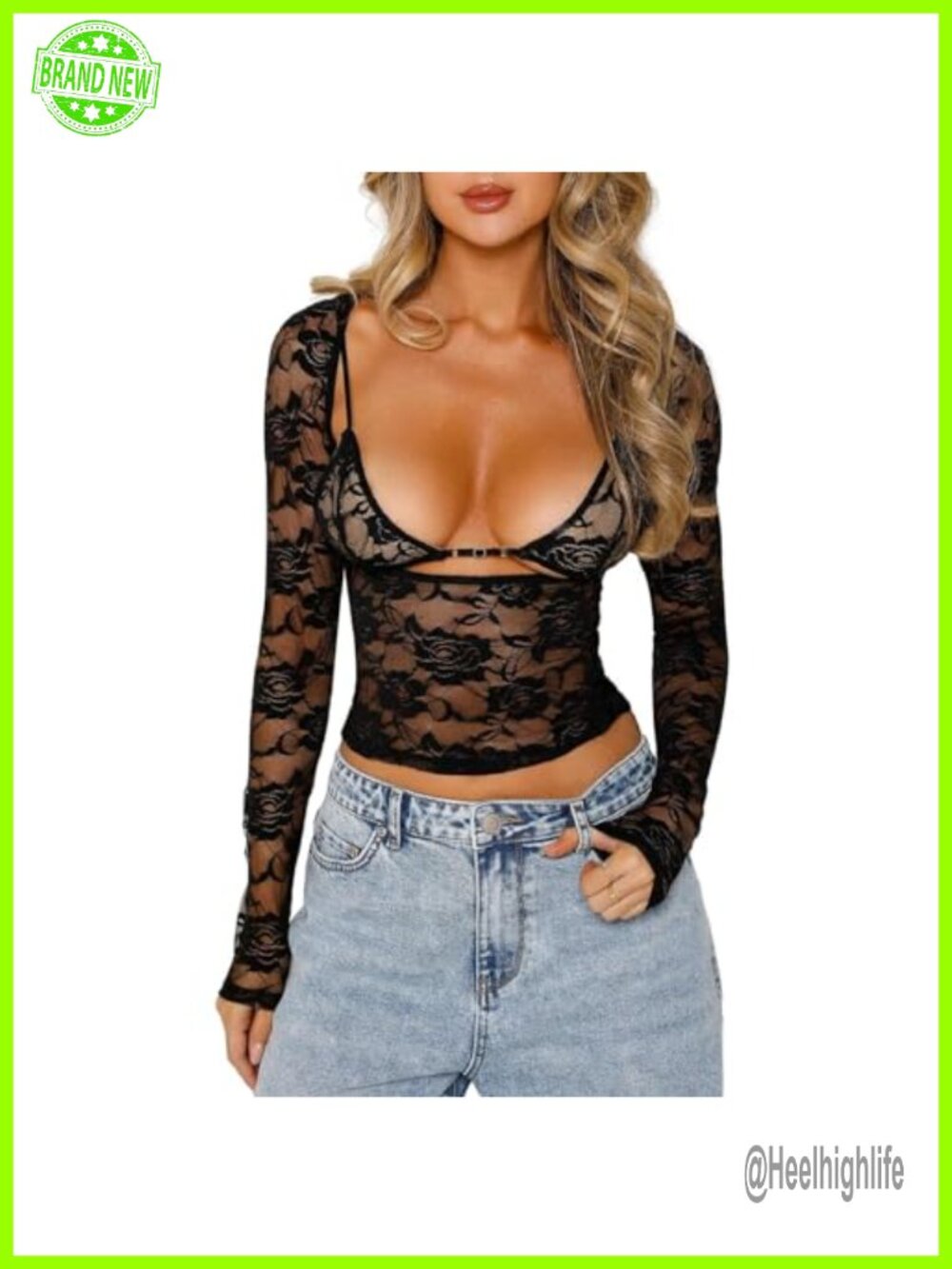 Y2K Backless Lace Crop Top Sheer See Through Going Out Top